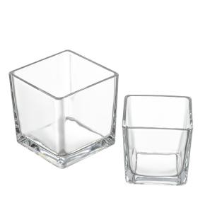 Cube Candle Jars Clear